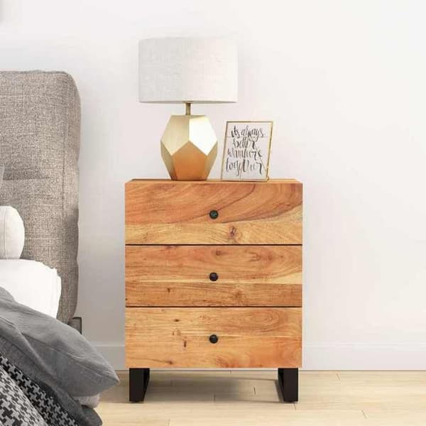 Maison Exclusive - Nattduksbord 50x33x62cm Solid akaciaträ och ingenjörsträ