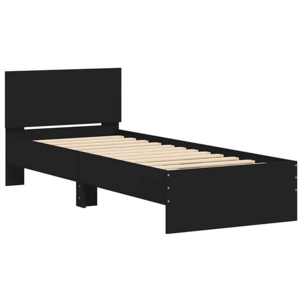 Maison Exclusive - Sengestel uden madras med sort hovedgærde 90x200 cm