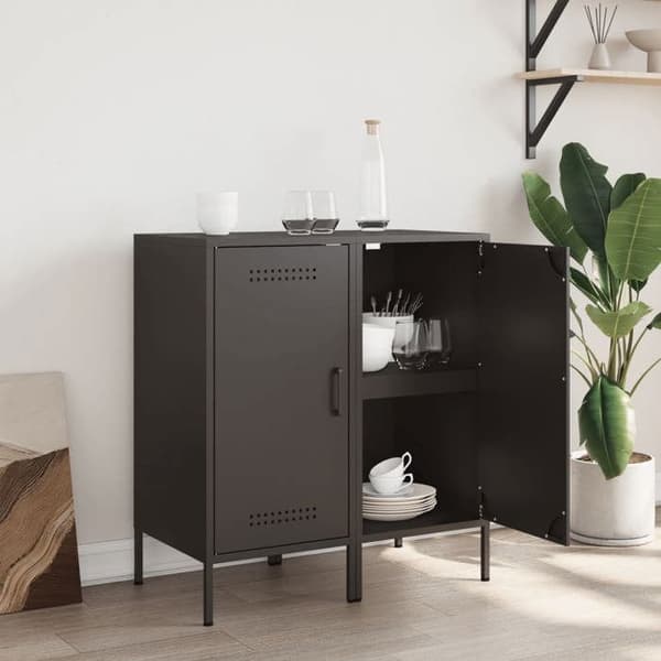 Maison Exclusive - Buffet 2 stk sort 36x39x79 cm stål