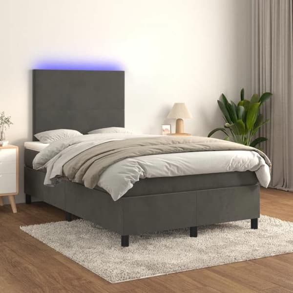 Maison Exclusive - Lamelsiftnet seng med mørkegrå LED-madras 120x190 cm