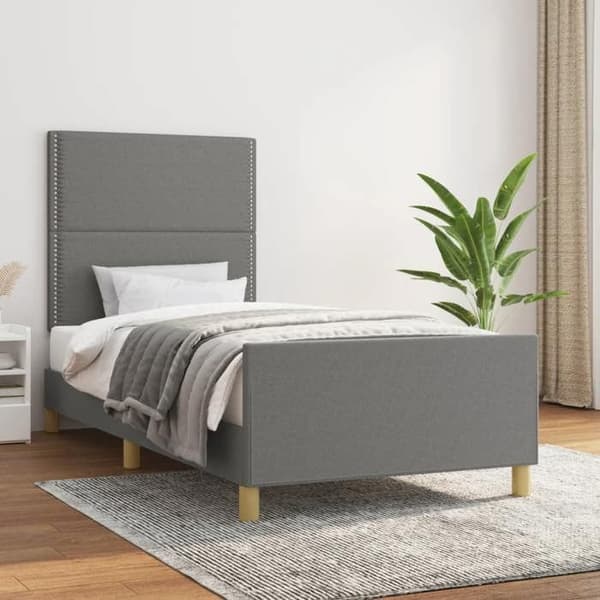Maison Exclusive - Sengebund uden madras grå 90x200 cm stof