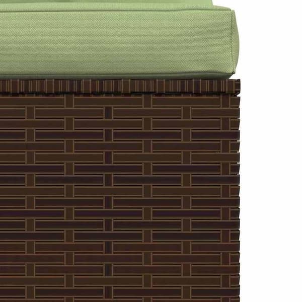 Maison Exclusive - Centralt trädgårdsoff med bruna kuddar i flätad resin