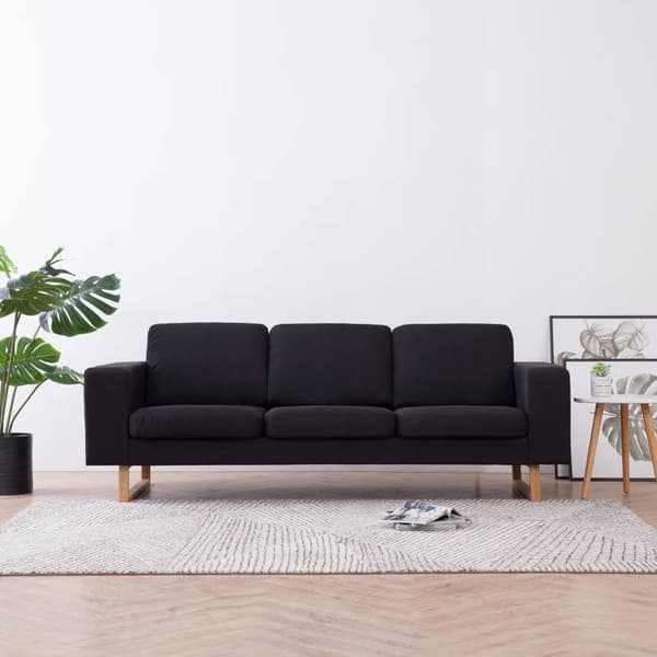 Maison Exclusive - Soffa 3-sits Svart Tyg Svart