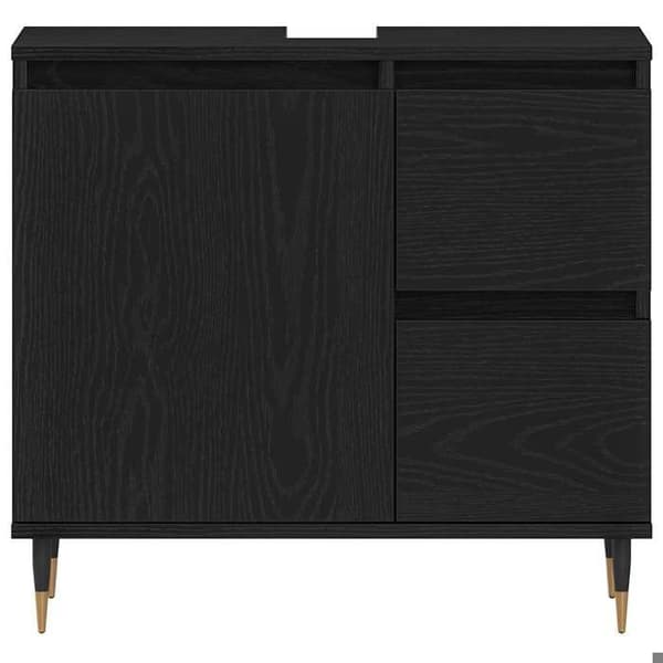 Maison Exclusive - Badeværelsesskab Sort eg 65 x 33 x 60 cm