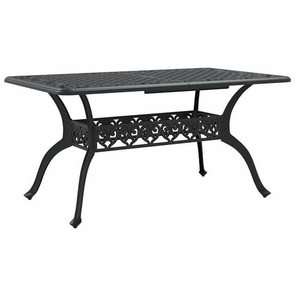 Havemøbel - EKSKLUSIV HUS - 150x90x72 cm - Sort - Støbt aluminium - Parasolhul Svart