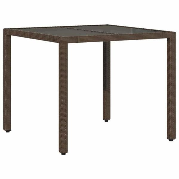 Maison Exclusive - Trädgårdsbistro-set 5 delar med bruna kuddar i polyrotting