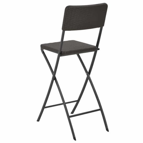 Maison Exclusive - Foldbar barstol sæt af 2 PEHD og stål med rattanlook