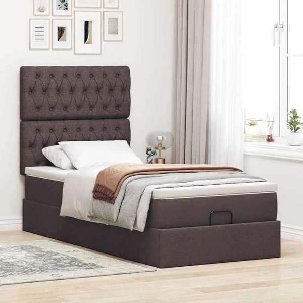 Sängsoffa - Maison Exclusive - Mörkbrun - 100 x 200 cm - Hydraulisk förvaring mörkbrun
