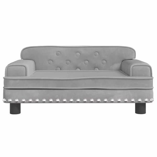 Maison Exclusive - Ljusgrå hundsäng 70x45x30 cm sammet ljusgrått