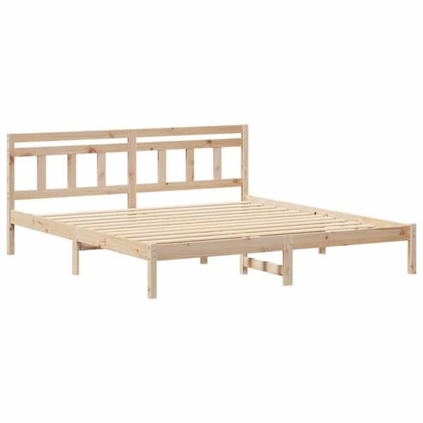 Maison Exclusive - Sängram Brun 200 x 200 cm Massivt trä
