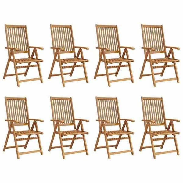 Maison Exclusive - 8 delar hopfällbara stolar i massiv akaciaträ