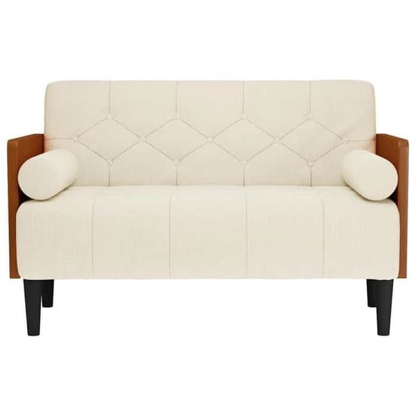 Maison Exclusive - Soffa för två med cylindriska kuddar 110 cm i linne