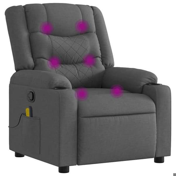 Maison Exclusive - Grått tyg lutande massagefåtölj