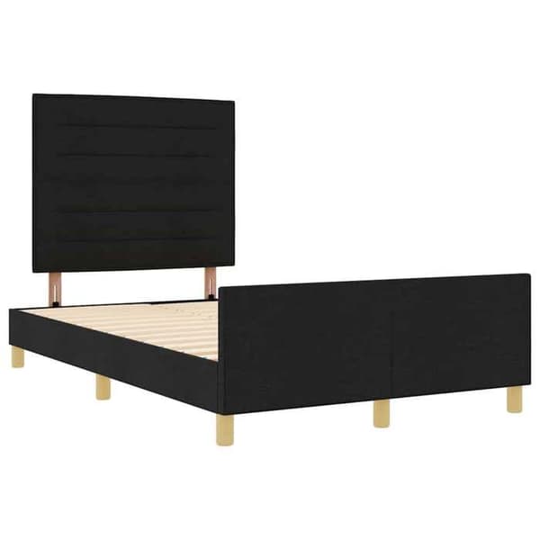 Maison Exclusive - Sengestel med hovedgærde Sort 160 x 200 cm stof