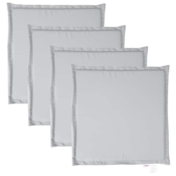 Sæde pude - EKSKLUSIV HUS - 45 x 45 x 2 cm - Sæt af 4 - Lys grå - Vandafvisende polyester betræk Ljusgrått