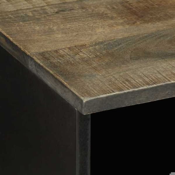 Maison Exclusive - Musta TV-taso 100x33x46 cm mangopuusta