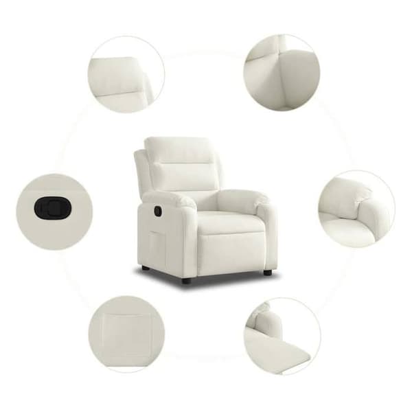 Maison Exclusive - Recliner i krämfärgad sammet