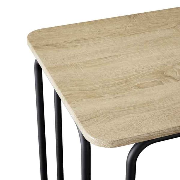 Matbord - EXKLUSIVT HUS - 100x50x75 cm - Träskiva - Galvaniserad stålram - U-formade ben