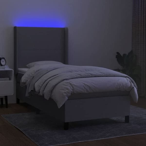 Maison Exclusive - Lamelseng madras LED Lys grå 100x200 cm Stof