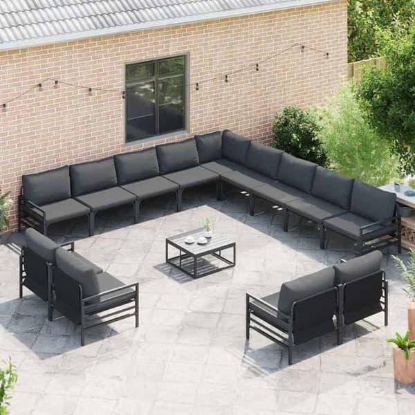 Maison Exclusive - 14 osan musta terassikalustesetti