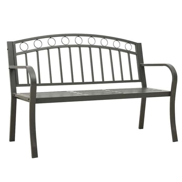 Maison Exclusive - Trädgårdsbänk med bord Grå 120 cm Stål Grå