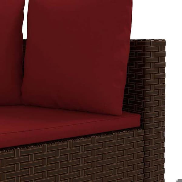 Maison Exclusive - Trädgårdsmöbler med kuddar 9 delar brun flätad resin