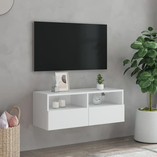 Maison Exclusive - Väggmonterad TV-möbel vit 80x30x30 cm ingenjörsträ Vit
