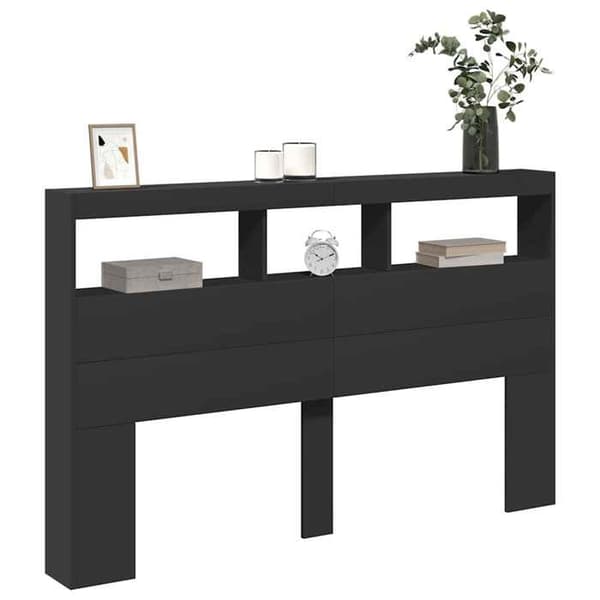Maison Exclusive - Senghovedgærde med LED sort 160x17x102 cm