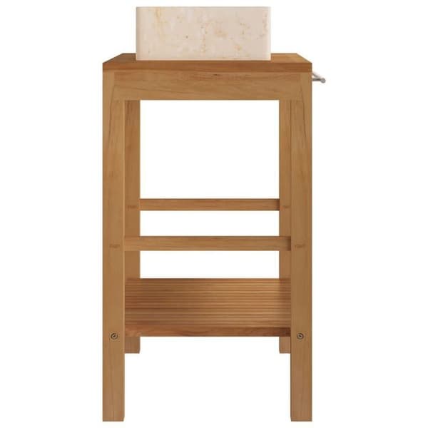 Maison Exclusive - Solid teak badeværelse skab med creme marmor vask Kräm (marmor)