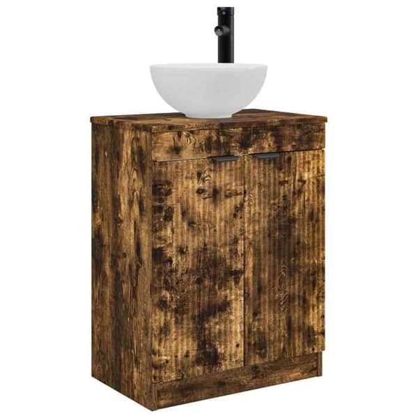 Maison Exclusive - Badeværelsesmøbel med vask Røget eg 54 x 35 x 83 cm