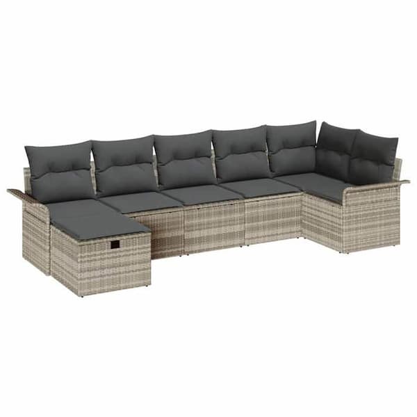 Maison Exclusive - Sæt af 7 pc have-sofa i poly rattan Jordfärger