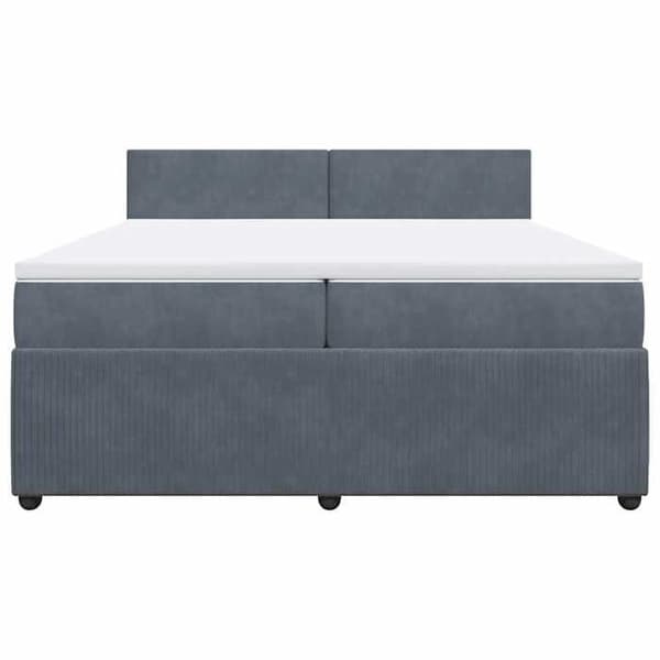 Maison Exclusive - Sänkylaatikko ja harmaa samettimatrassi 200x200cm