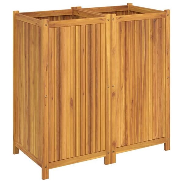 Maison Exclusive - Blomlåda med foder 100x50x100 cm massiv akaciaträ