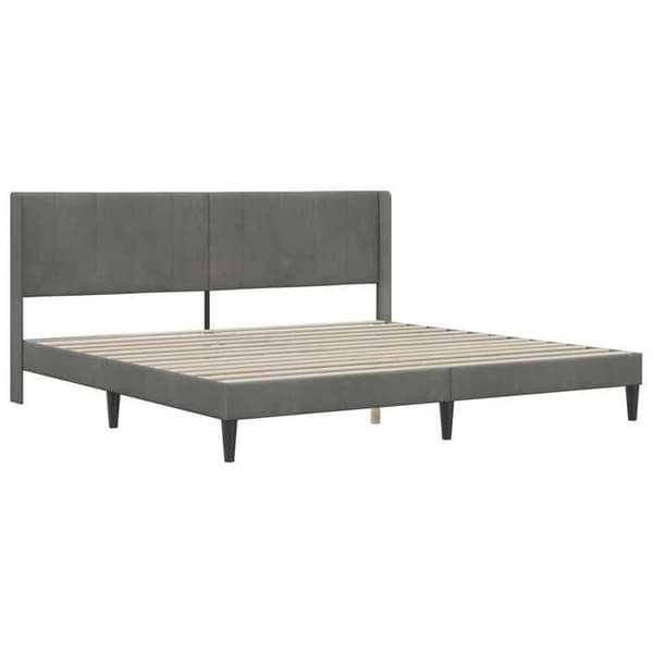 Maison Exclusive - Sängram med madrass Mörkgrå 180 x 200 cm Sammet