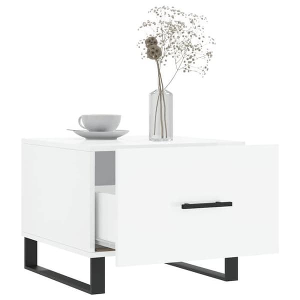Maison Exclusive - 2 st soffbord vit glansig 50x50x40cm ingenjörsträ