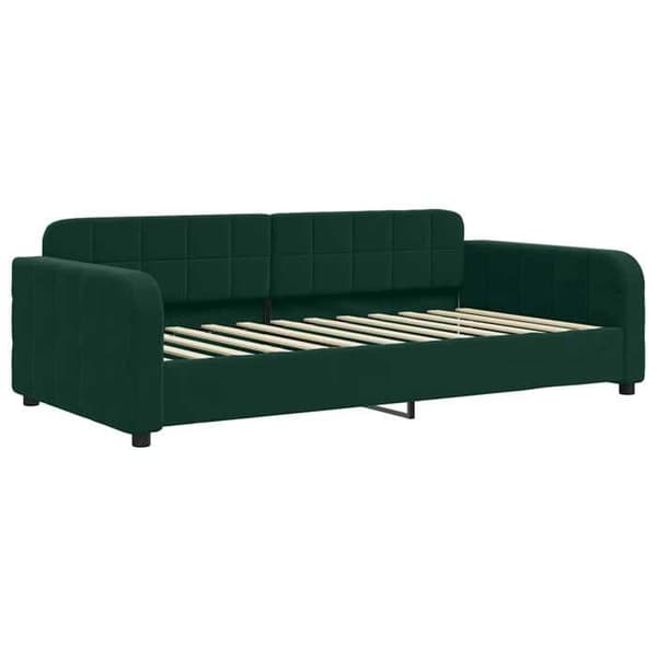 Maison Exclusive - Dagbed med mørkegrønt madras 90x200 cm fløjl