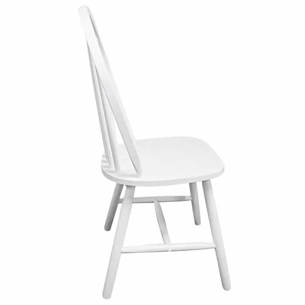 Maison Exclusive - Matstolar set om 4 vit solid gummiträ Matt vit