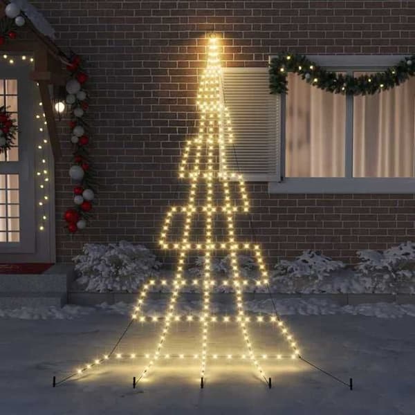 Juletræ - EKSKLUSIV HUS - 511 cm - Varm hvid - LED 8 tilstande - Stik til jorden Vit varm