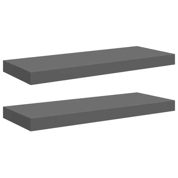 Maison Exclusive - Kelluva seinähylly 2 kpl Harjattu harmaa 60x23,5x3,8 cm MDF