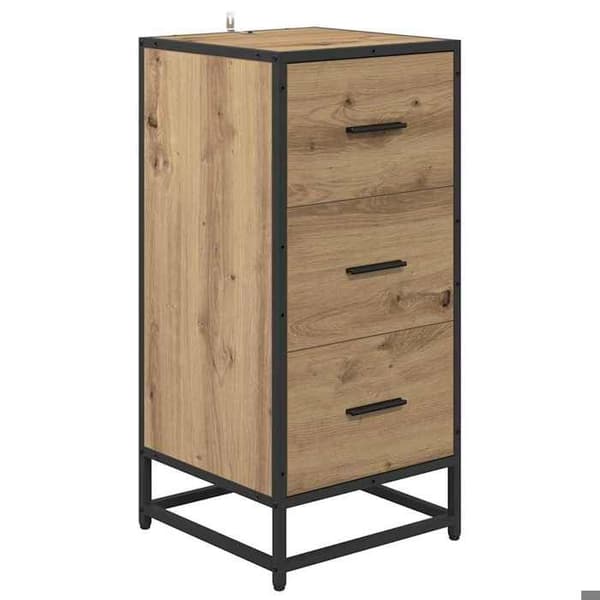 Maison Exclusive - Buffé i hantverksmässig ek 35,5 x 35 x 76 cm