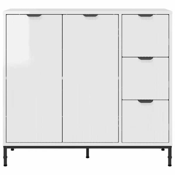 Buffé - EXKLUSIVT HEM - 89,5×33×82 cm - Blank vit - Ingenjörsträ - Kullagerfäste Strålande vit