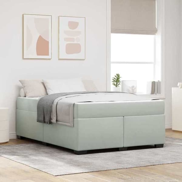 Maison Exclusive - Sängram med madrass Ljusgrå 140 x 200 cm tyg Ljusgrått