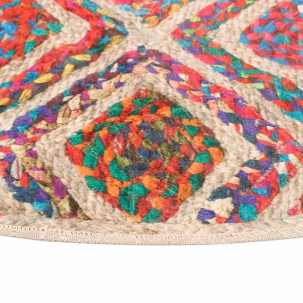 Maison Exclusive - Vaskbar multicolor tæppe Ø 120 cm Flerfärgad