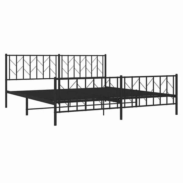 Maison Exclusive - Metal sengestel uden madras med sorte ben 193x203cm
