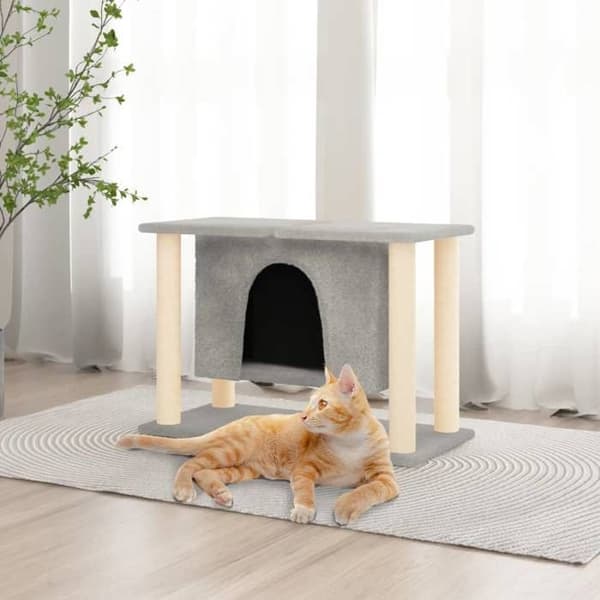Maison Exclusive - Kattekradse med sisal i lys grå 50 cm
