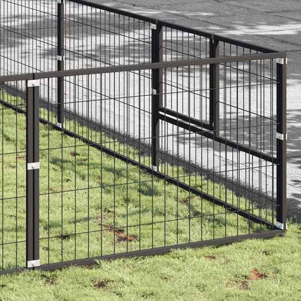 Hundehus - Eksklusivt Hus - Sort - Robust Stål - Låsebar Dør Svart