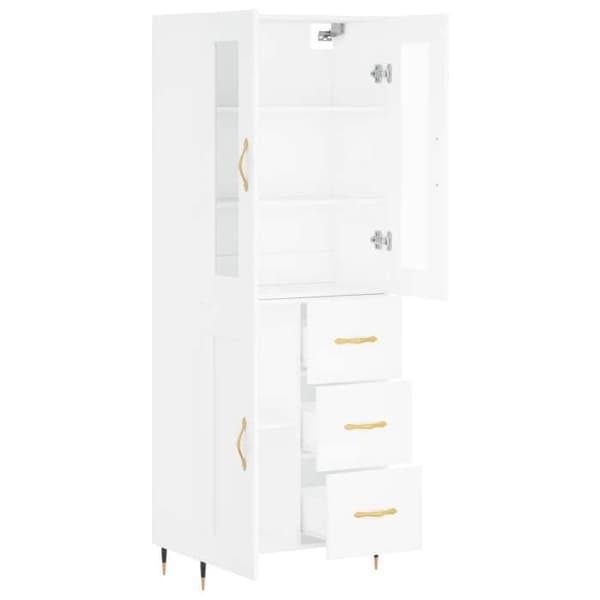 Maison Exclusive - Buffé hög Vit 69,5x34x180 cm Ingenjörsträ