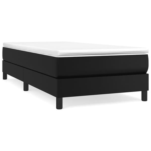 Maison Exclusive - Sengebund med sorte lameller 90x200 cm i kunstlæder