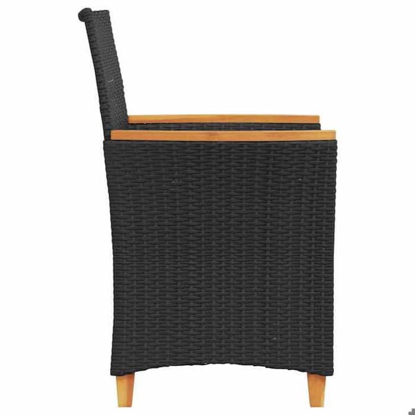 Maison Exclusive - Trädgårdsstolar med kuddar, set om 2, svart flätad resin och trä