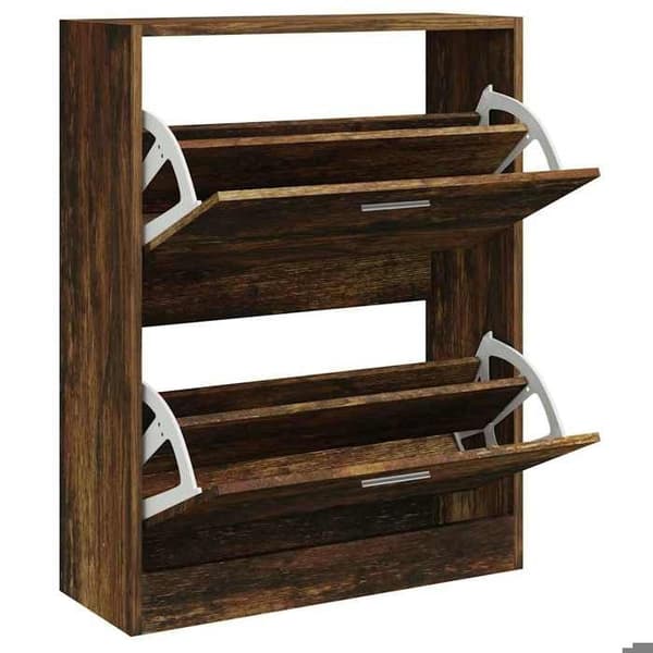 Maison Exclusive - Skoskåp Ek rök 63x24x81 cm Ingenjörsträ